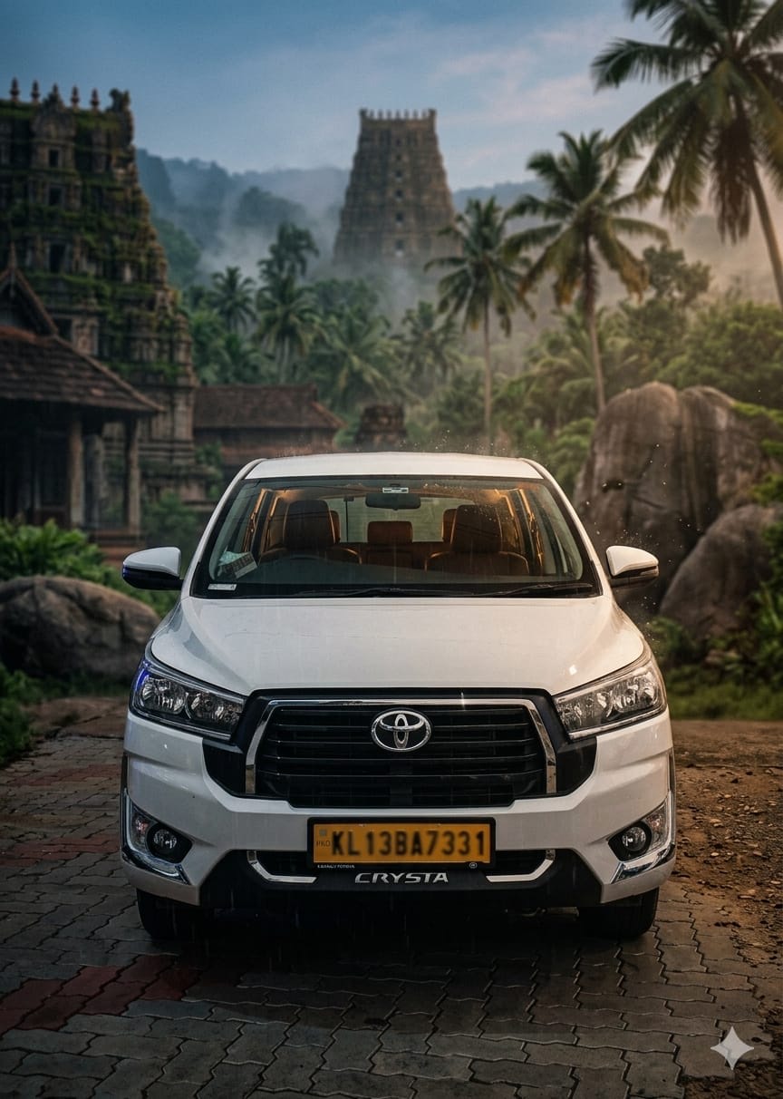 Toyota Innova Crysta 7 seater of Malabar Cabs, Kannur